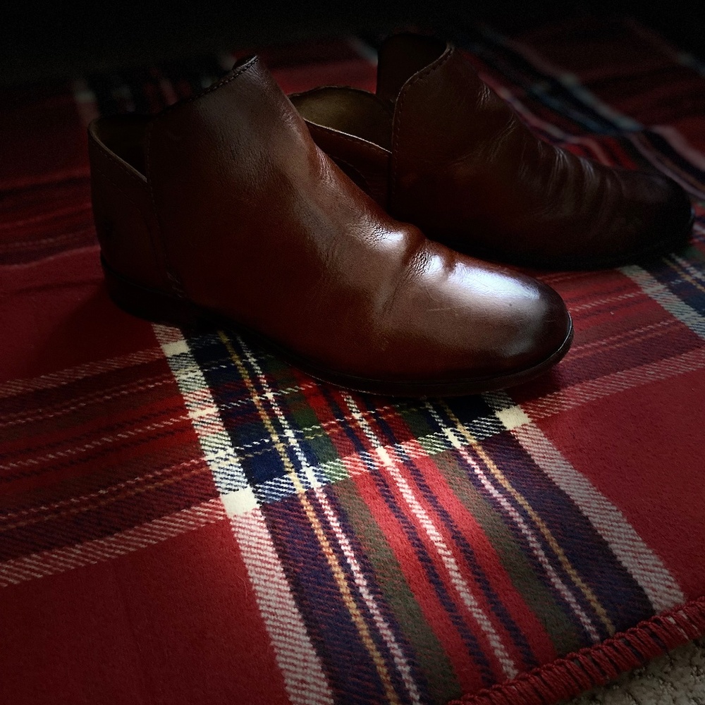 Frye Ankle Booties, 6.5, Cognac